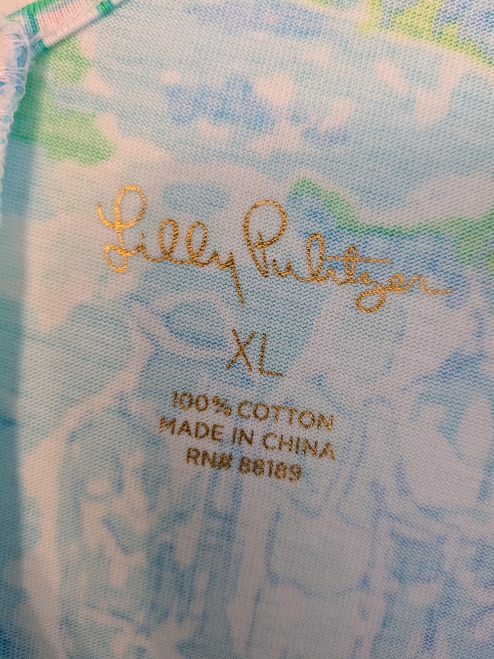 Lilly Pulitzer Light Blue Tropical Print Midi Dress with Pink Trim XL - Picture 5 of 11